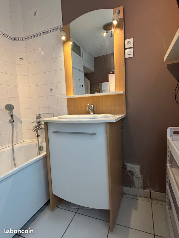 Meuble de salle de bain lavabo miroir (image 1)
