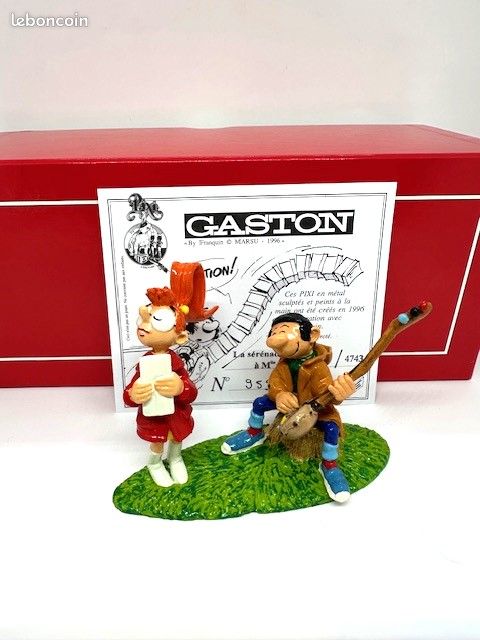 Figurine Gaston Lagaffe – Pixi Gaston Duffle-Coat – Mini Pixi 1998 – Boîte & Certificat (250 Ex)
