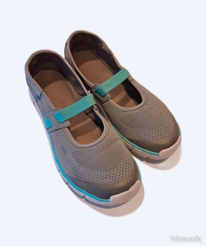Ballerines de couleur grise et bleu (image 1)