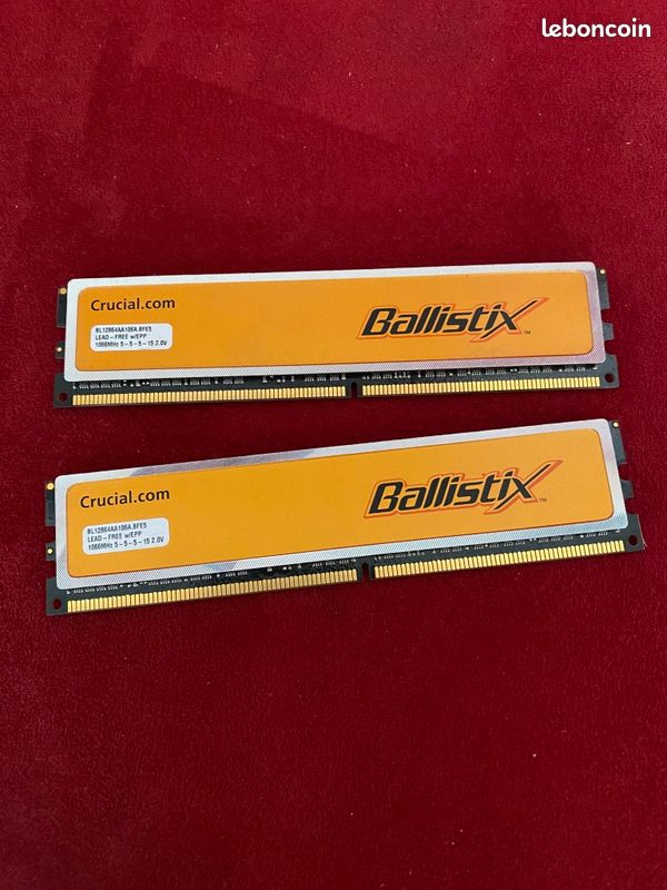 Ram Pc2 2GB Kit Crucial Ballistix DDR2 RAM PC2 - 8500U 1066MHz 2 x 1GB ...