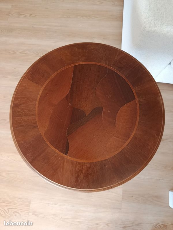 Guéridon/ table d'appoint bois marqueterie (image 2)