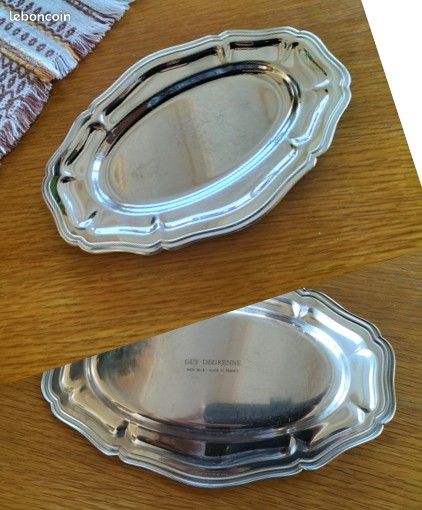 PLATS inox (3) Guy Degrenne - (1 ovale - 1 creux - 1 beurrier ou autre - TBE (image 3)