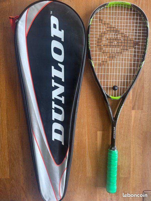 Du Nlop Blackstorm Power 3.0 Raquette de squash en graphite + balles
