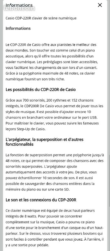 Piano Casio cdp-220R (image 6)
