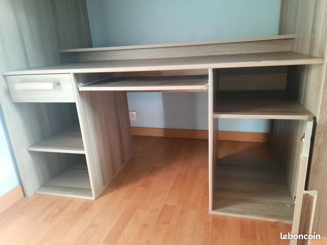Lit mezzanine bureau plus rangements plus penderie (image 4)