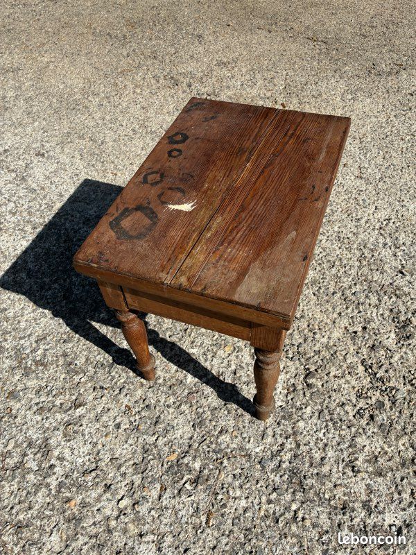 Bidet ancien jardinière table basse zinc dessus bois (image 2)