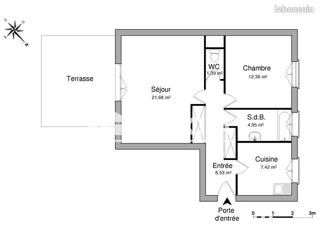 Appartement 2 pièces 56 m² · à Luisant · 56 m² · 691 €
