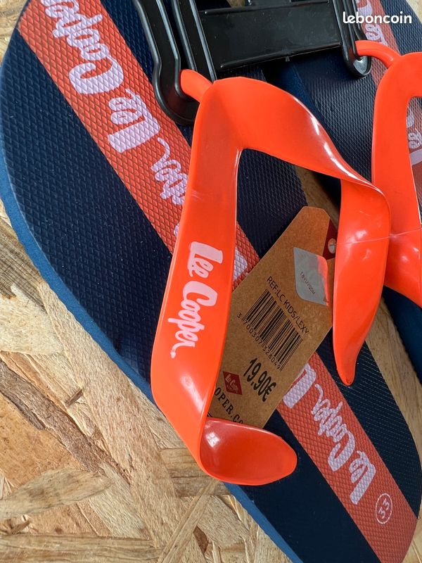 Tongs Lee Cooper Femme T40 – Multicolore Noir/Rose/Orange (Neuves Avec étiquettes)