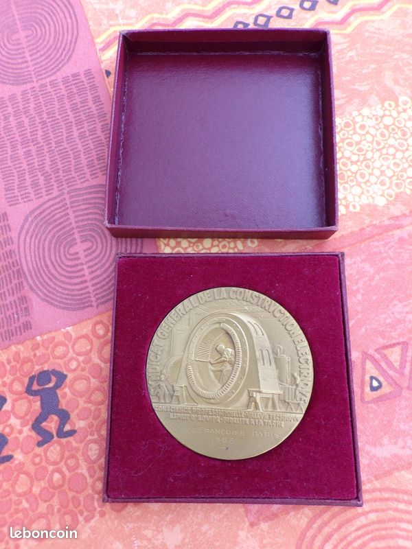 Médaille Syndicat Construction Electrique Par Ray-Pelletier, Bronze 1963