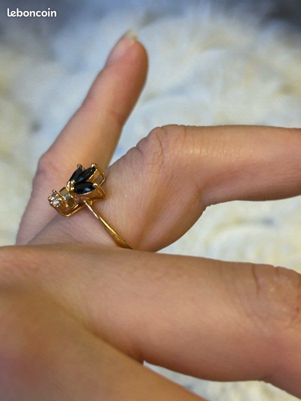 Bague Ancienne En Plaqué Or Jaune - Taille 53 - Bijou Vintage Occasion