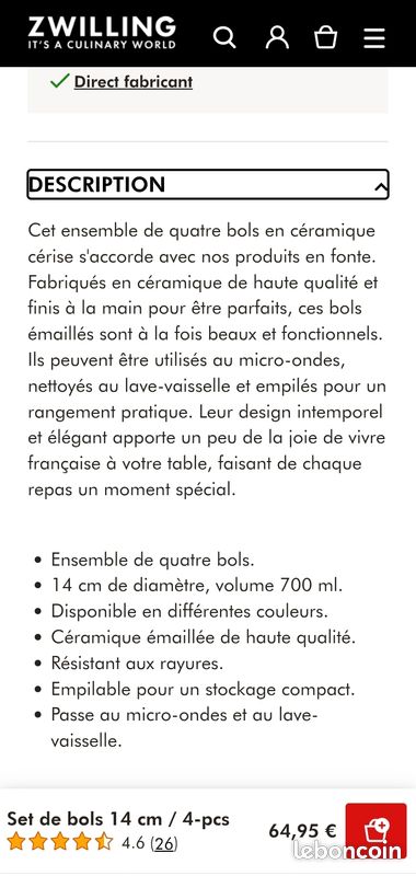 4 bols STAUB en céramique - NEUF (image 6)