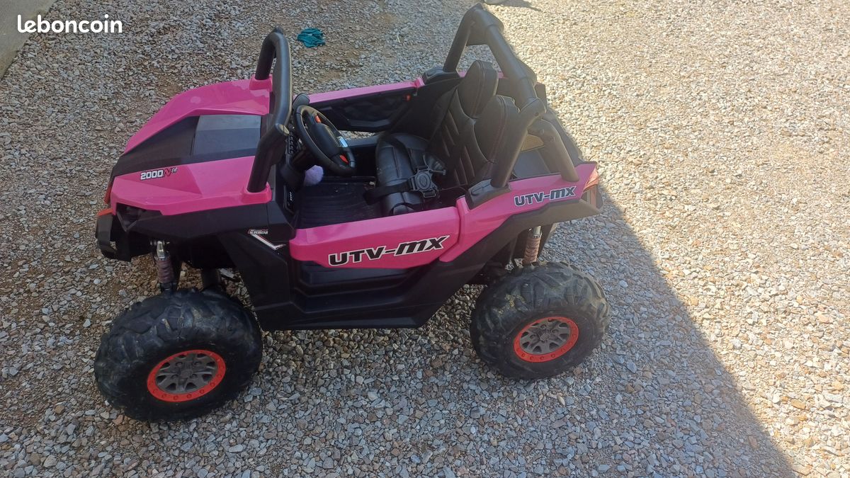 Buggy électrique enfant UTV Rose – Télécommande – Batteries neuves (image 2)