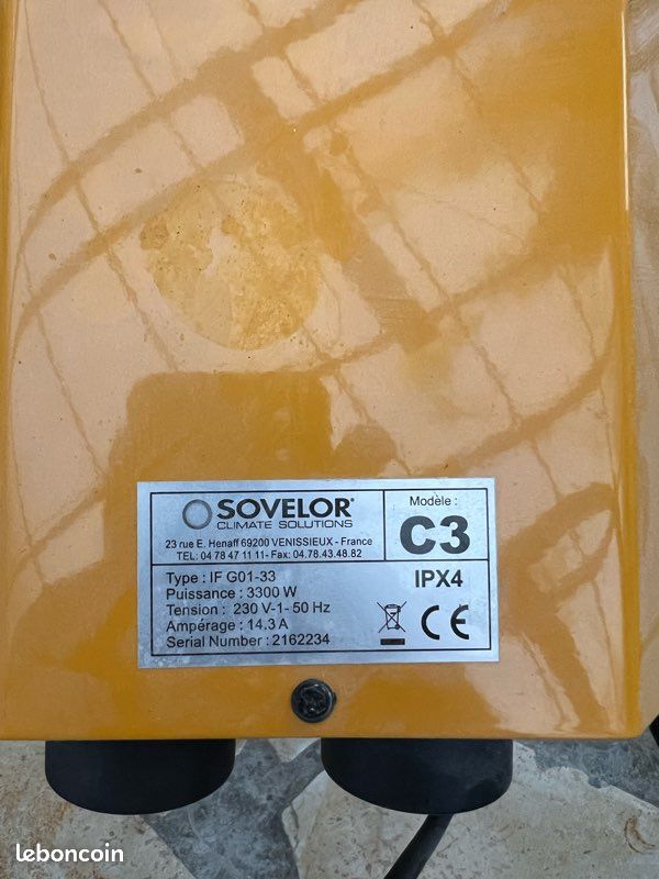 Chauffage pro SOVELOR C3 électrique – Excellent état (image 2)