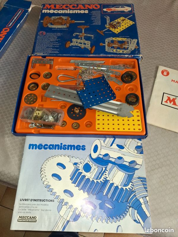 Très belle boite de mécanismes Meccano Années 1980 série