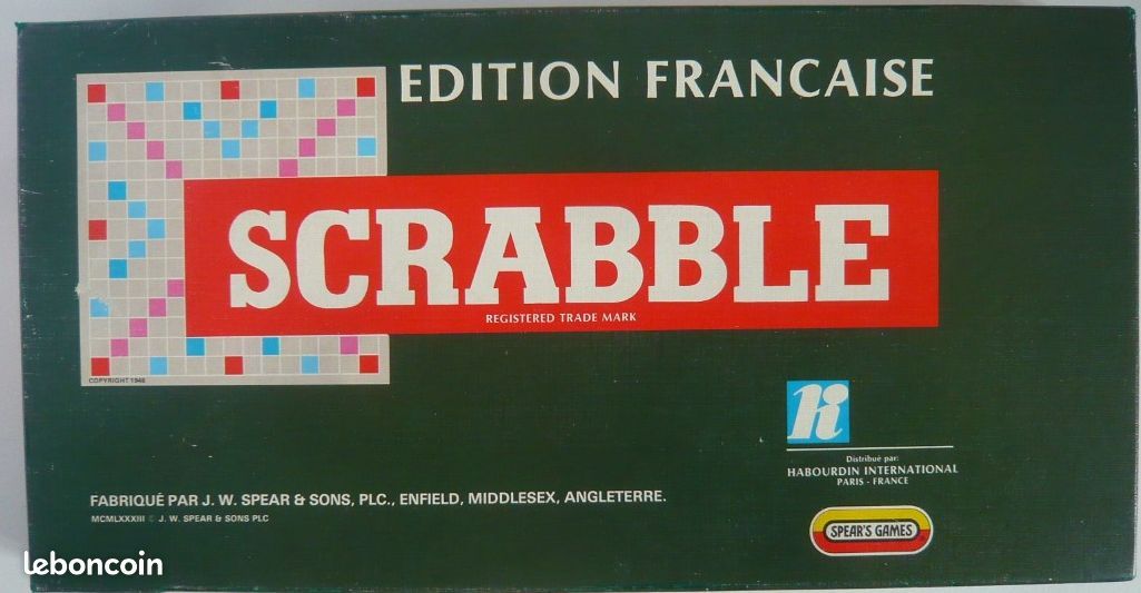 Ancien Scrabble De Luxe – Jeu Spear's Games – Édition Française 1955 – Parfait État