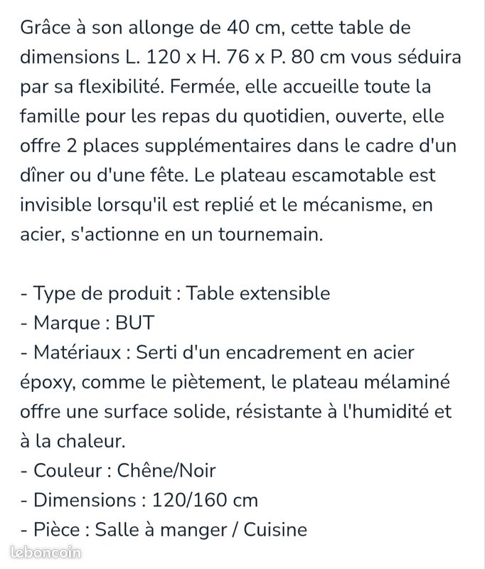 Table extensible camden but (image 3)
