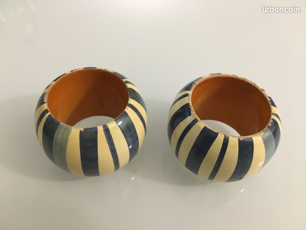 2 anneaux ronds en bois pour les serviettes de table (image 1)