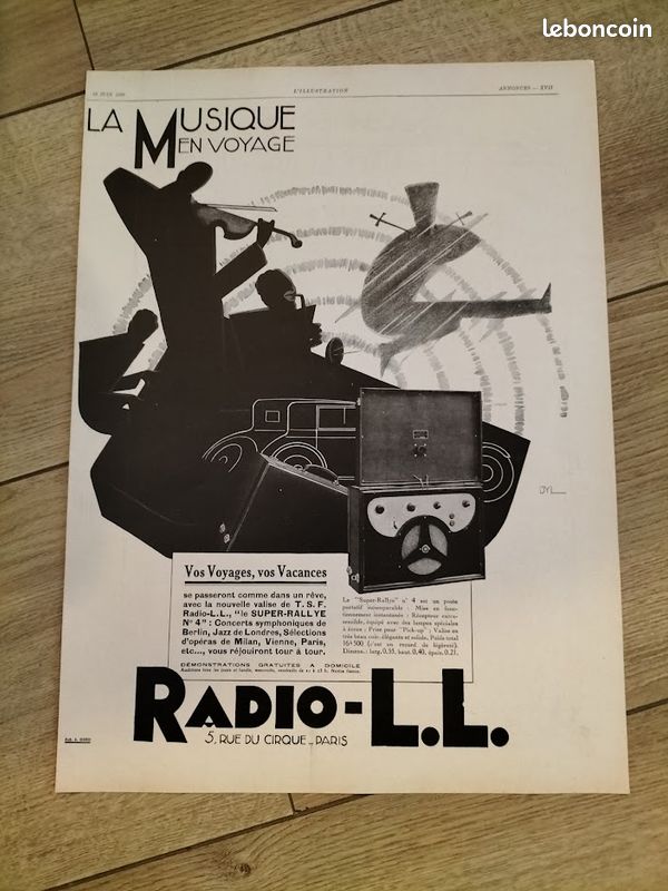Années 1920. TSF : RADIO L.L. Lot de 14 anciennes publicités de presse (image 3)