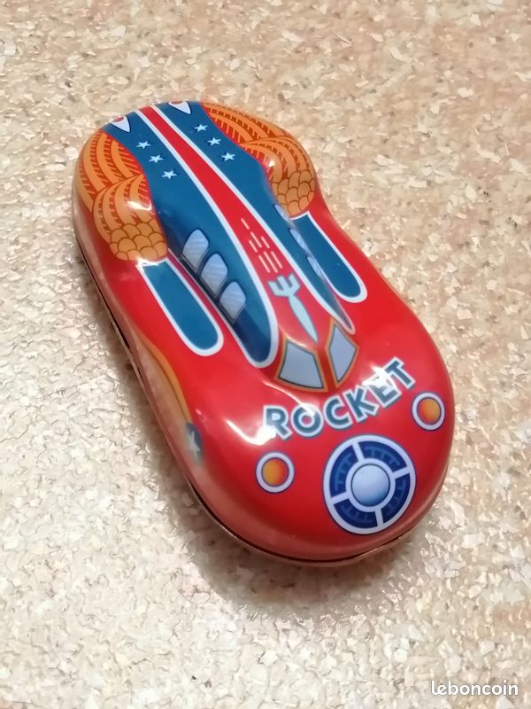 Fusée à Friction En Métal Rocket Racer – Jouet Vintage Son Et Lumière – Chine