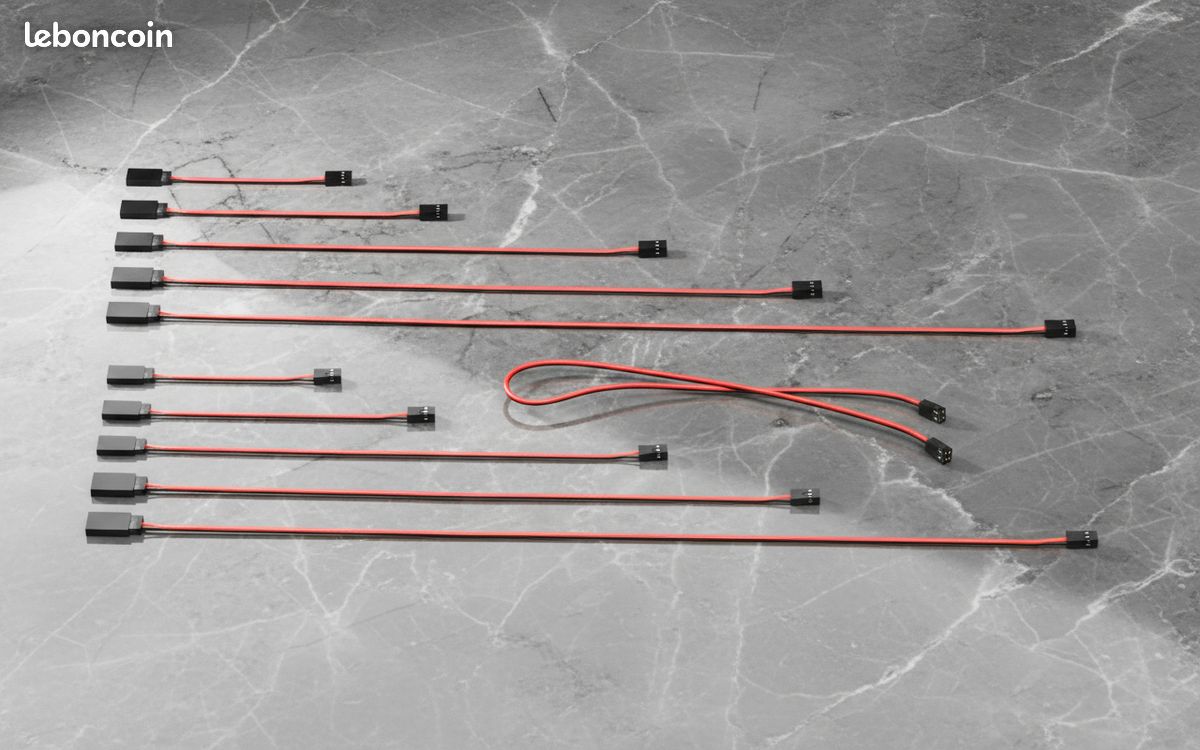 Create idea MPX Lot de 2 rallonges servo multifils 8 broches mâle et femelle 20 AWG pour modèles RC Create idea MPX Lot de 2 rallonges servo multifils 8 broches mâle et femelle 20 AWG pour modèles RC