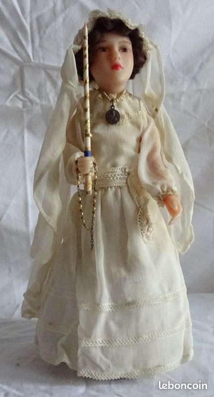 Chapelet de poupée de communion française vintage