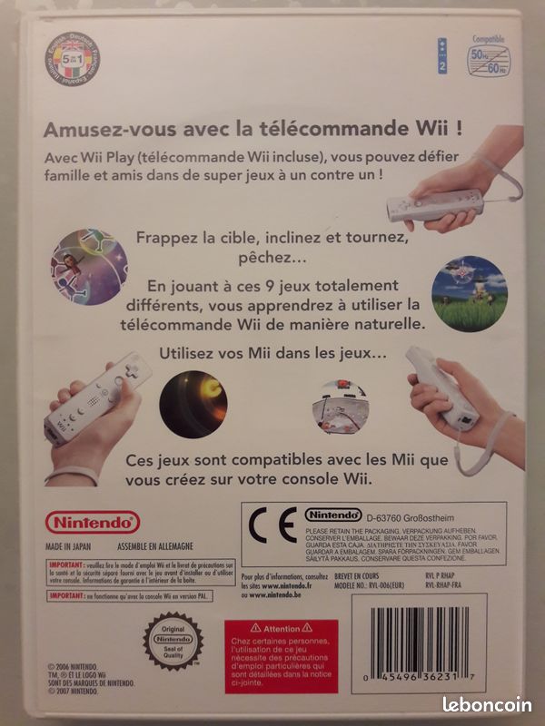 Jeu pour console Nintendo Wii : Wii Play (plein de petits jeux amusants), comme neuf (image 2)
