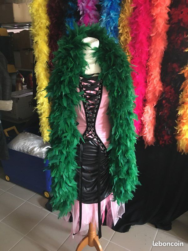 Boa De Plumes Vert 40g – 180 Cm – Costume Charlestón, Cabaret, Soirée à Thème