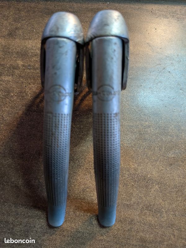 Paire De Leviers De Frein Vélo Course Vintage - Aluminium - Argenté