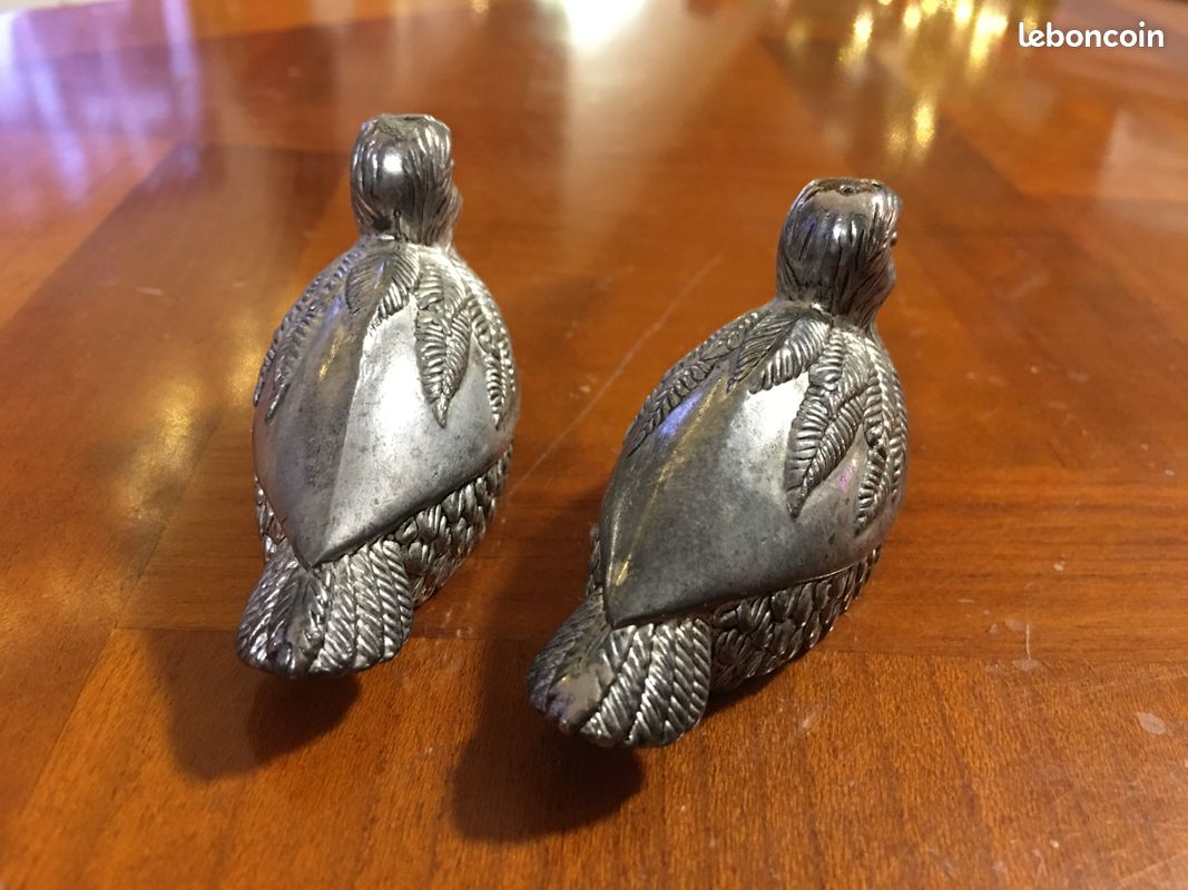 Lot salière et poivrière canard en Argent (image 2)