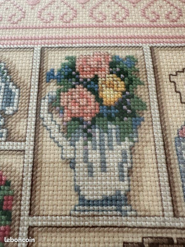 Tableau point de croix Fleurs victoriennes (image 6)