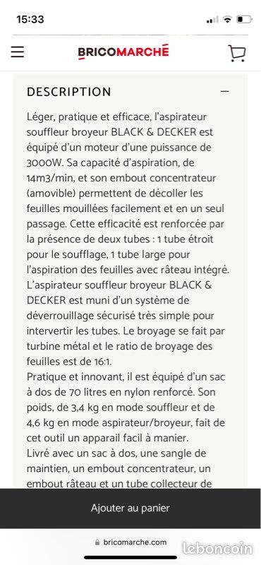 Aspirateur souffleur broyeur Black et Decker (image 5)