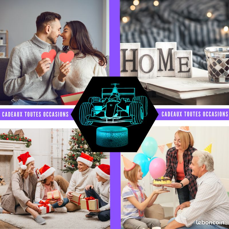 3D Voiture De Police LED Lampe Art Déco Lampe Lumières LED Décoration