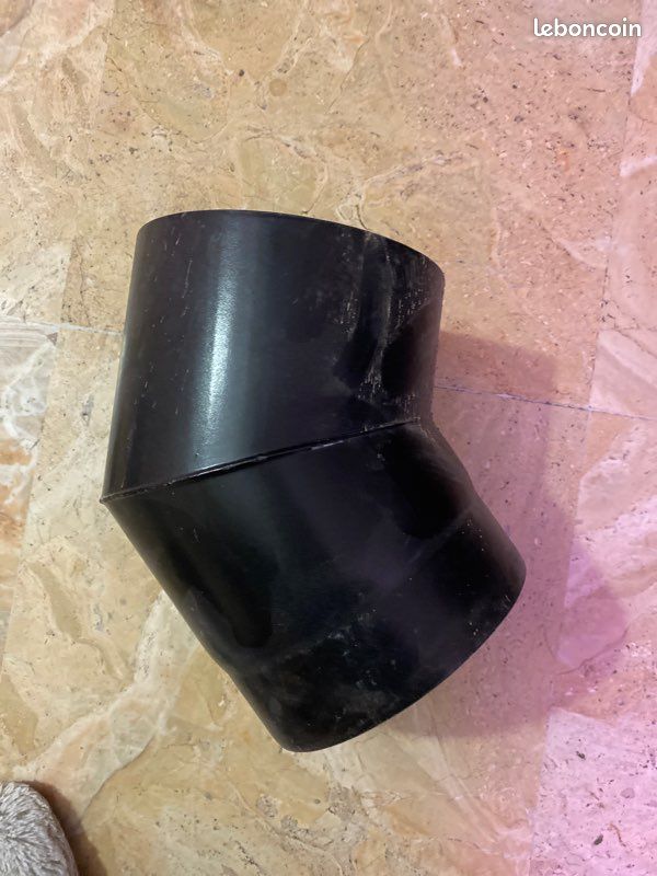 Raccord poêle cheminée fumisterie coude 45 degré noir (image 1)