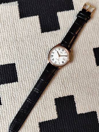 Montre Bracelet Homme Pax Mécanique Plaqué Or - Petite Seconde Et Date - Fonctionne