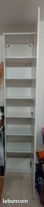 Armoire Ikea PAX avec porte et 6 étagères en bois blanc (image 2)