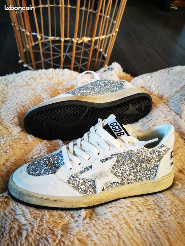Golden Goose Ball Star gris Grey paillettes Chaussures