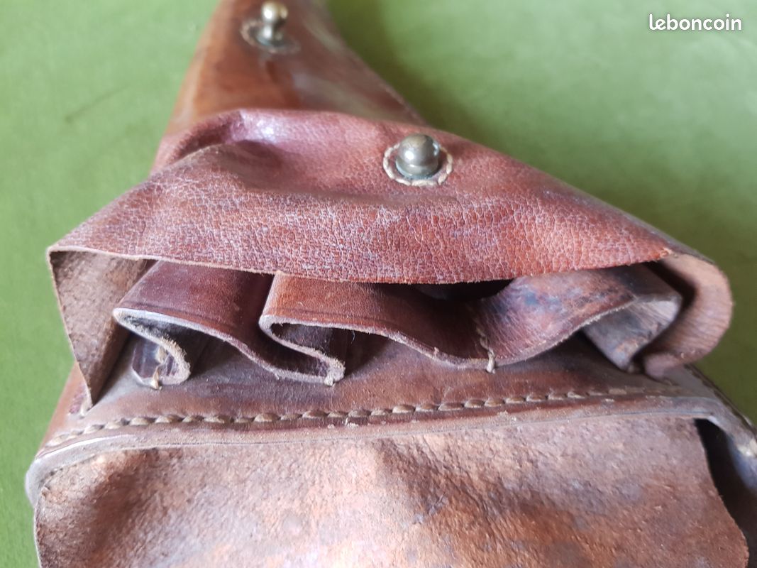 Ancien étui à Fusil Type Jambon En Cuir Vintage – Fabrication Française