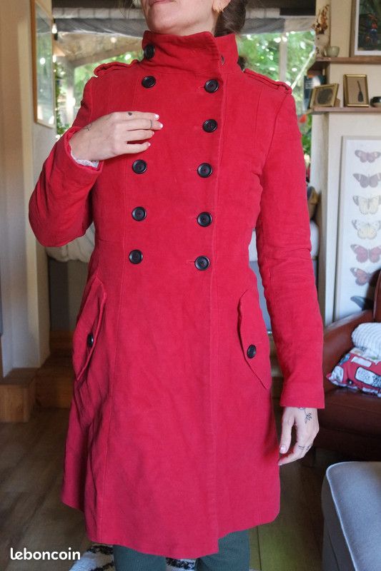 Manteau rouge mango taille S (image 1)