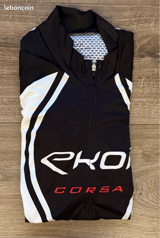 Maillot cycliste noir + chapeau homme FERYN Belgique taille 6/2XL fermeture éclair intégrale manches courtes
