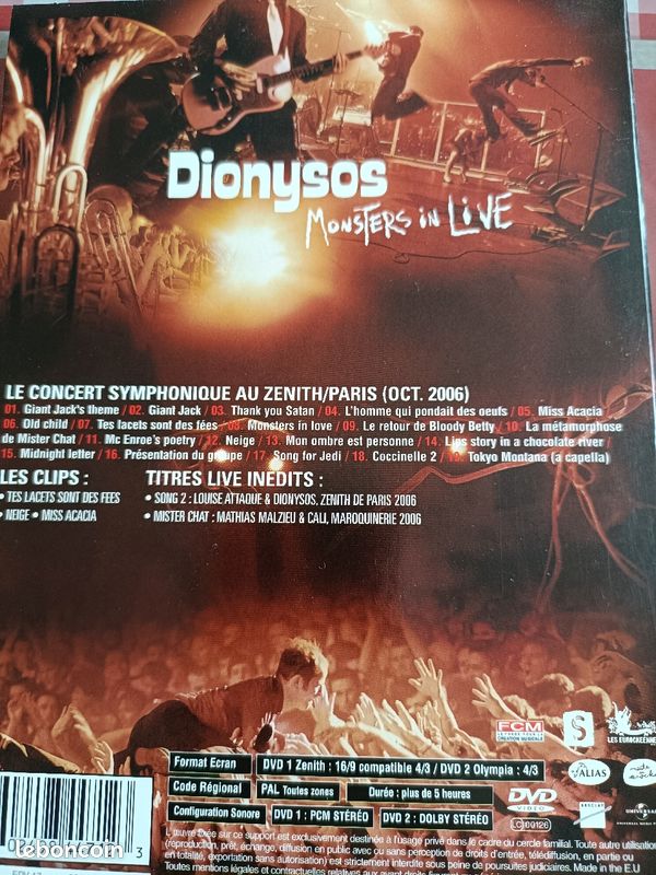 Dvd dionysos monters in live - DVD - Films