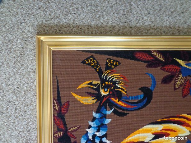 Tableau Canevas Fait Main – L'oiseau D'Or – Excellent état