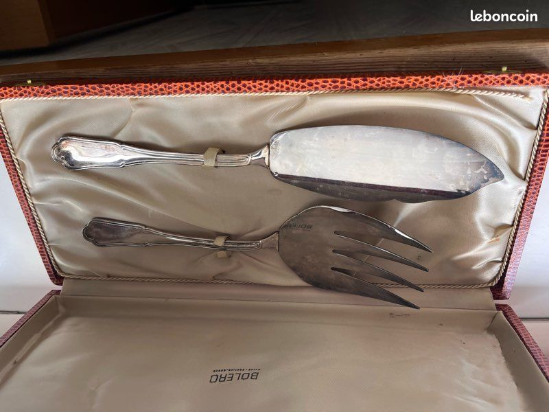Lot 3 Couverts Dessert/poisson - Argent Plaqué, Motif Floral (1900-1919)