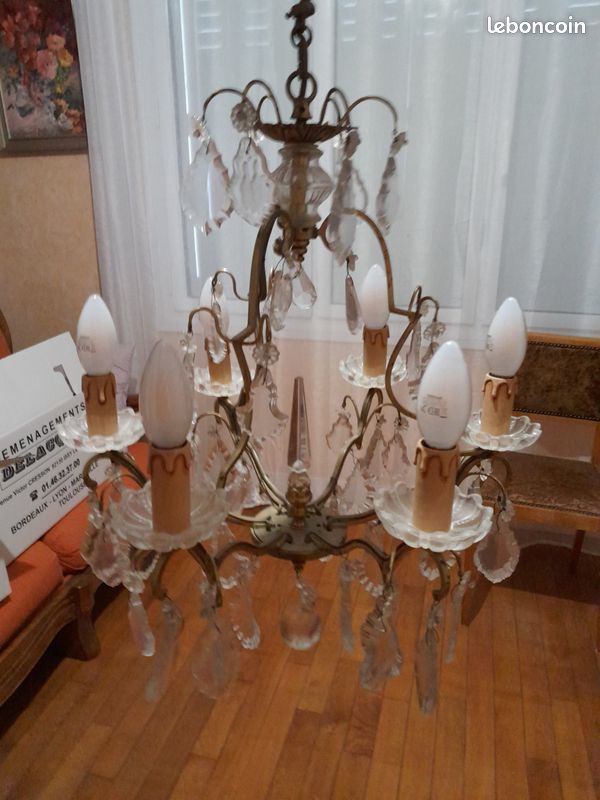 Vend lustre en fer et cristal (image 2)