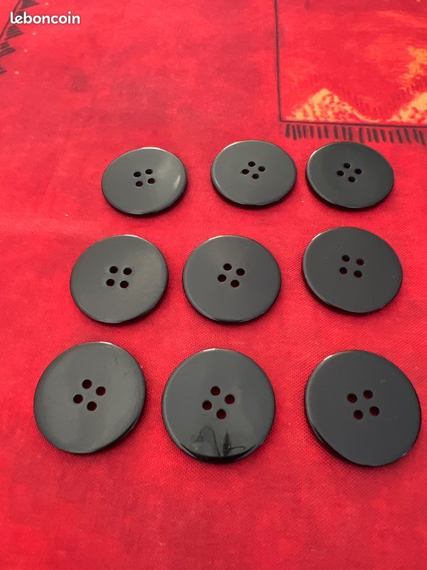 Lot De Boutons Ronds En Coton Noir - Taille 9 (crochet 2,5 Mm), Pour Tricot Ou Crochet
