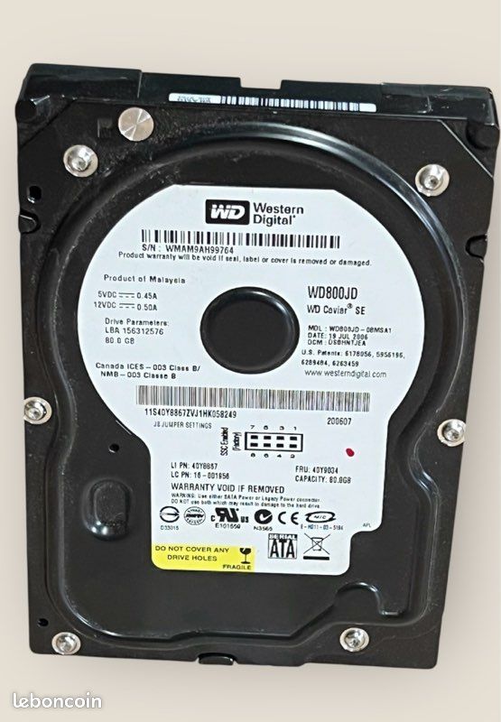 Disque Dur Western Digital Caviar 14300 IDE - 3,5" - Occasion Bon état