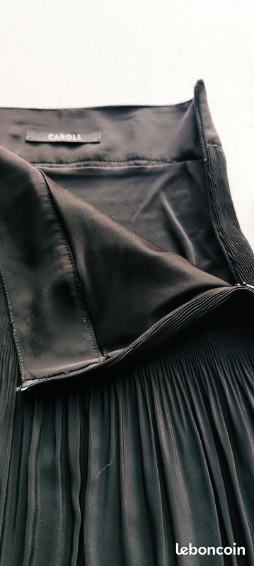 Jupe Caroll Noir Taille 36 (étiquetée 42) - Occasion Très Bon état, Classique Et Intemporelle
