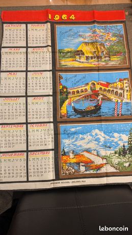Torchon calendrier publicitaire 1960 neuf - Collection