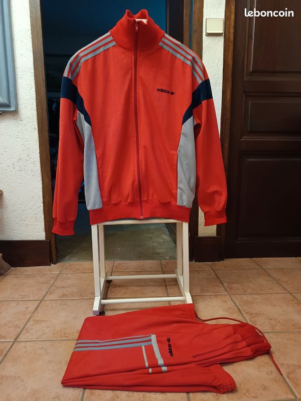 Survêtement Vintage Jeux Olympiques Adidas - Taille S - Velours Collector - Occasion