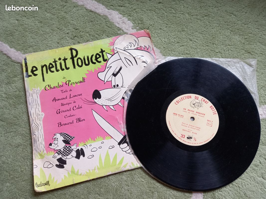 VINYLE 33 Tours d'époque LE PETIT POUCET de Charles PERRAULT Conté par l'ACTEUR français Bernard BLIER / bobp (image 1)