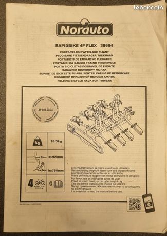 Porte velo rapidbike 4p flex Équipement auto